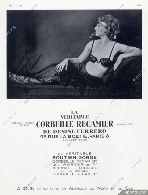 Denise Ferrero (Lingerie) 1929 La Corbeille Recamier, Bra