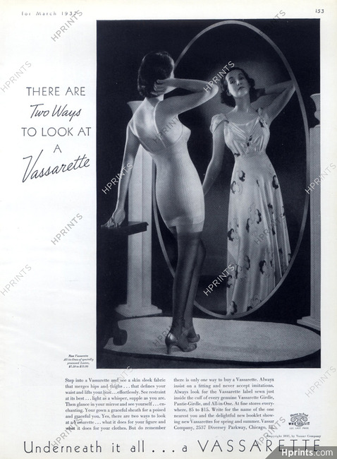 Vassarette (Lingerie) 1937 Pantie-Girdle, Nightgown