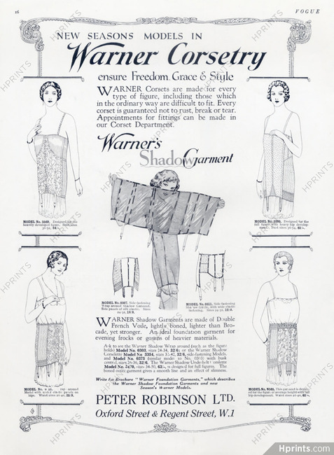 Warner's Lingerie — Original adverts and images