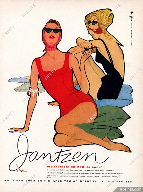 Jantzen (Swimwear) 1958 René Gruau, Bathing Beauty