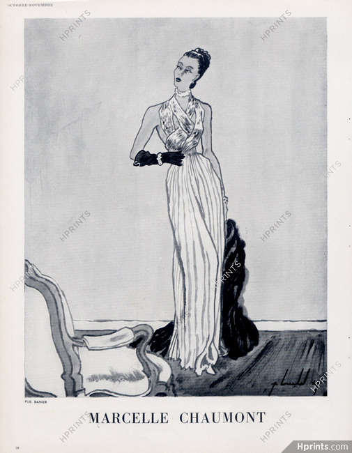 Marcelle Chaumont 1947 Pierre Louchel, Evening Gown