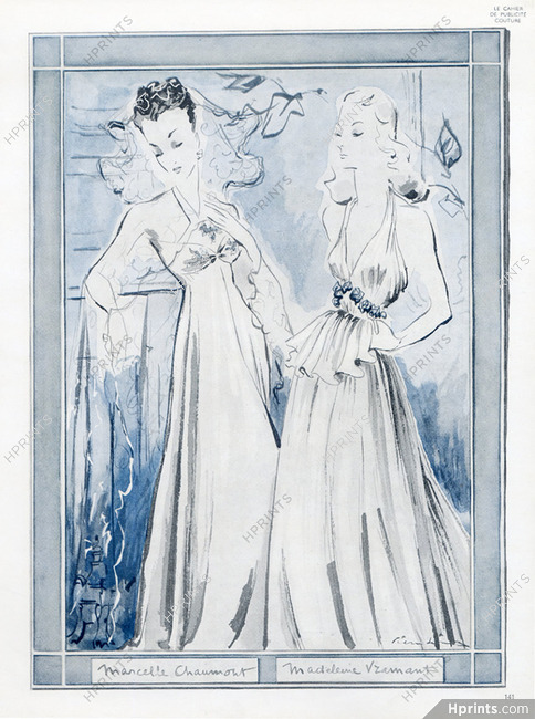 Pierre Simon 1945 Marcelle Chaumont & Madeleine Vramant, Evening Gown