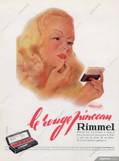 Rimmel (Cosmetics) 1947 Le Rouge Pinceau, Lipstick, Brénot