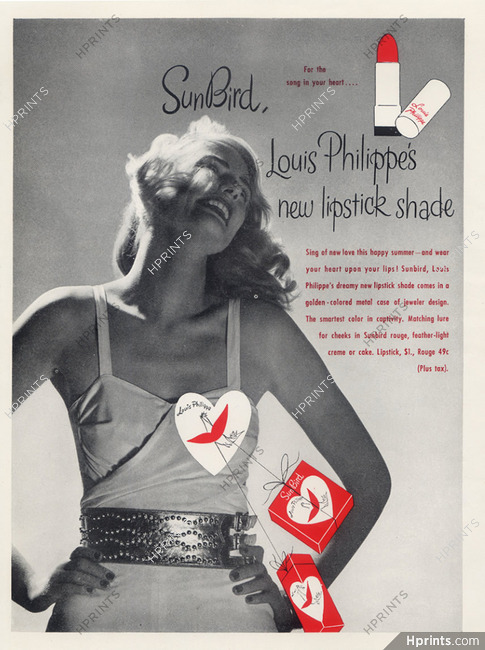 Vintage 1946 Louis Philippe Lipstick Print Ad