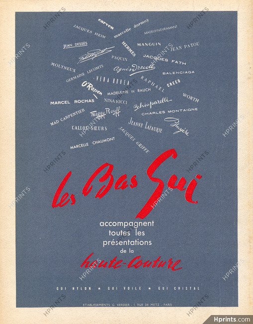 Les Bas Gui (Stockings) 1950 Ets Verdier