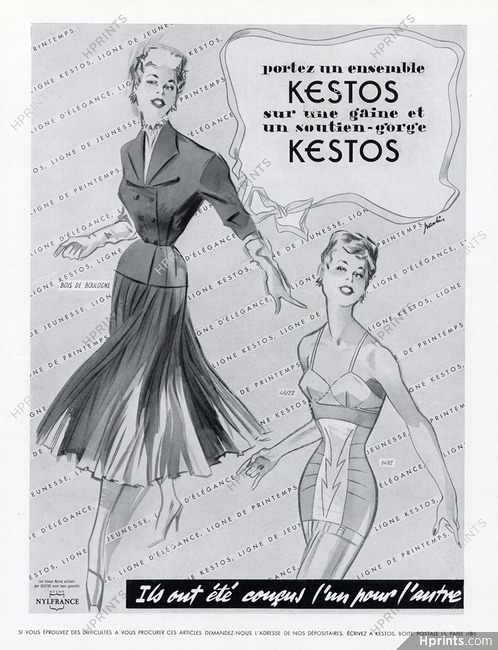 Kestos (Lingerie) 1954 Girdle Brassiere, Maurice Paulin
