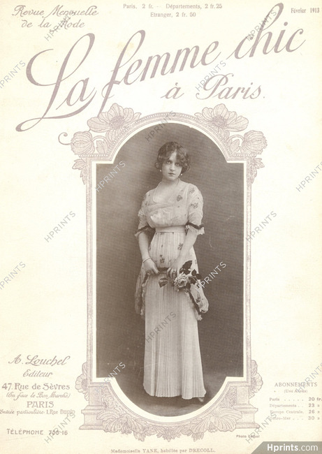 Drecoll (Couture) 1913 Miss Yane, Photo Talbot