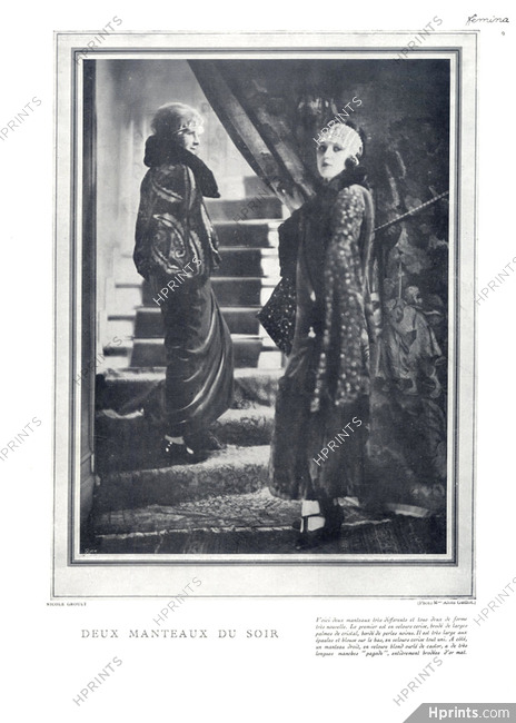 Nicole Groult (Couture) 1923 Photo Laure Albin Guillot, Evening Coat
