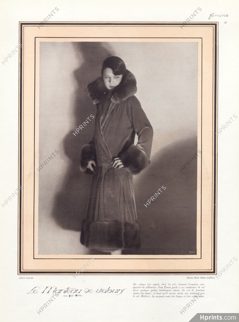 Jean Patou 1924 Photo Laure Albin Guillot, Velvet Coat