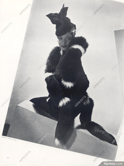 Maggy Rouff (Couture) 1936 Photo André Durst, Reboux Hat
