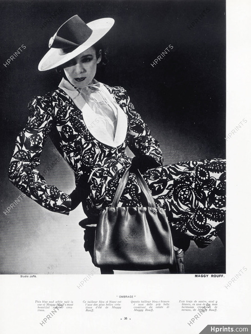 Maggy Rouff (Couture) 1940 Photo Joffé