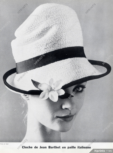 Jean Barthet (Millinery) 1963 Cloche en Paille Italienne, Photo Vassal, Hats