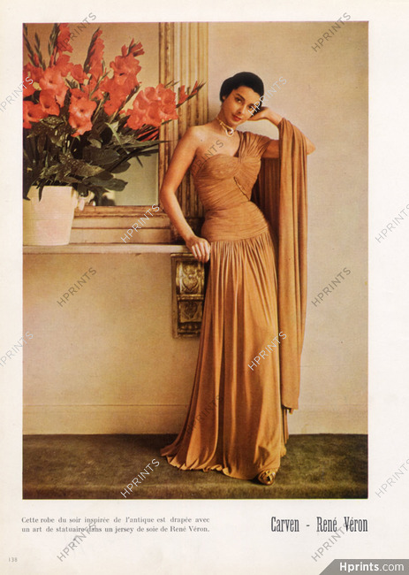 Carven (Couture) 1948 Evening Gown