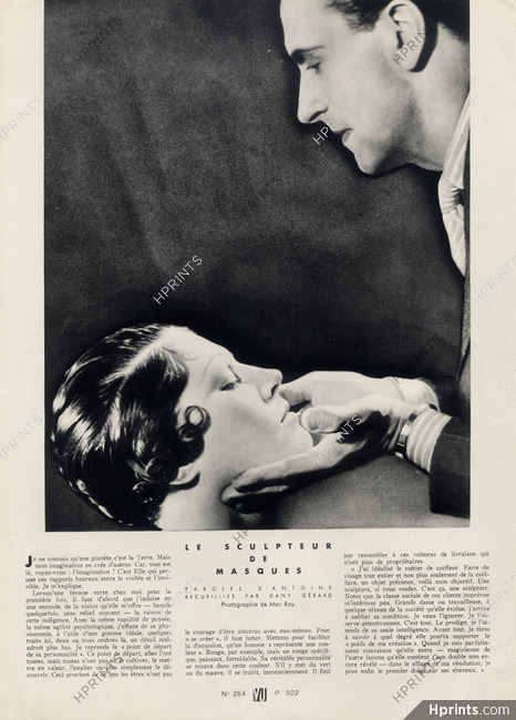 Le Sculpteur de Masques, 1933 - Antoine (Cosmetics & Hairstyle) Photo Man Ray, Texte par Antoine, Dany Gérard