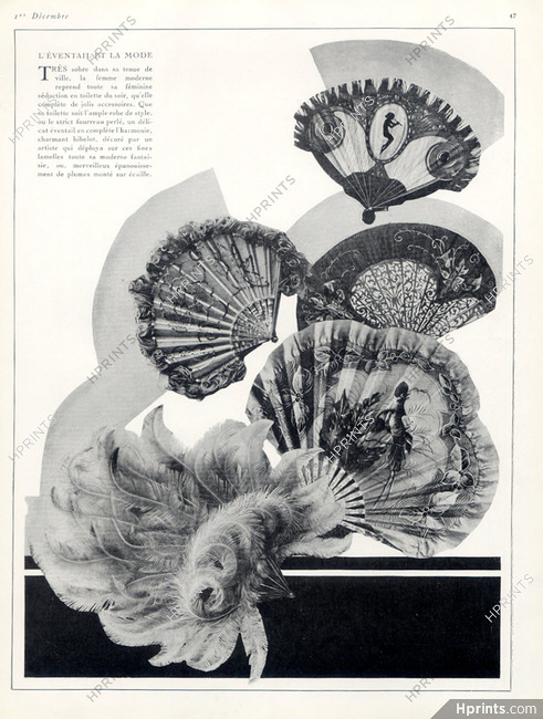 L'éventail et La Mode 1924 Feathers Fan