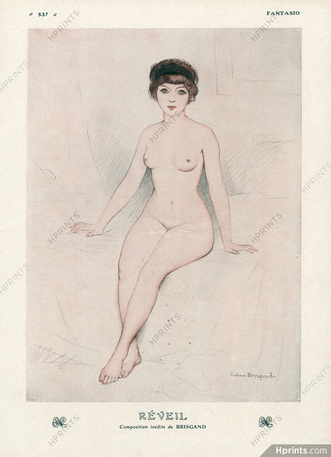 Gustave Brisgand 1912 ''Réveil'' Nude