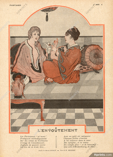 Marcel Poncin 1917 L'Envoûtement, Elegant Parisienne at home