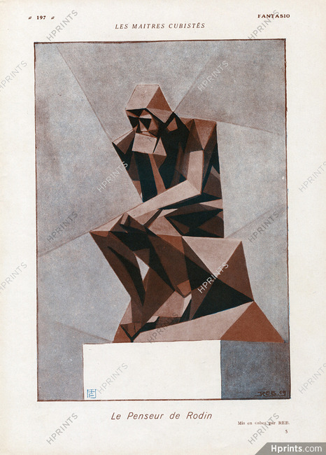 René Reb 1919 "Le Penseur de Rodin", Cubisme