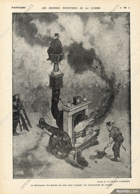 W. Heath Robinson 1916 Fabrication des Fumées de Suie