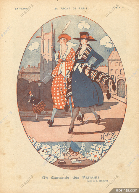 Sesboué 1918 Elegant Parisienne