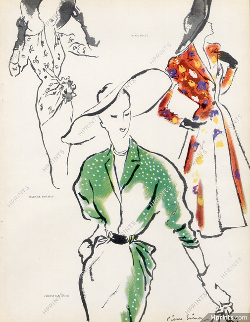 Pierre Simon 1947 Marcel Rochas, Nina Ricci, Christian Dior