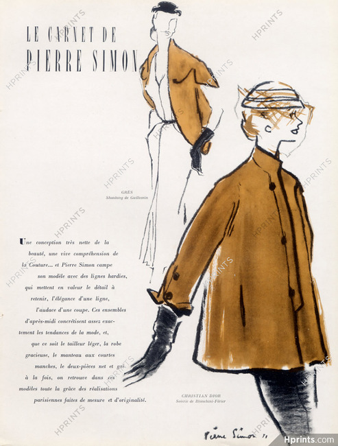 Pierre Simon 1951 Christian Dior & Grès, Jacket Waistcoat