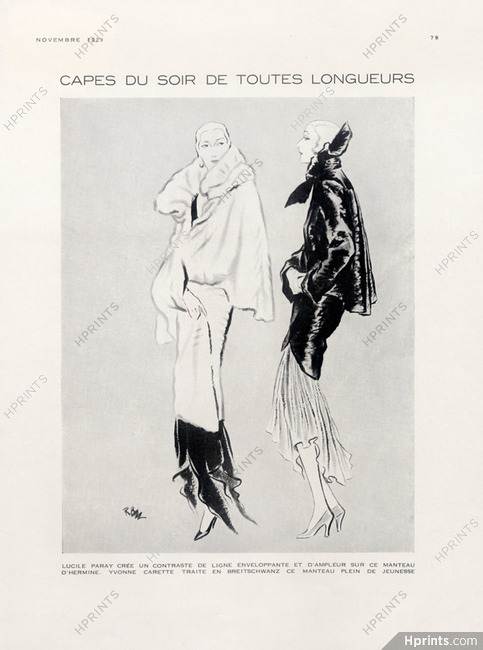 René Bouët-Willaumez 1929 Yvonne Carette & Lucile Paray (Fur Coats)