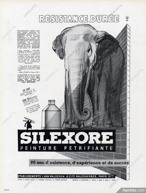 Silexore 1959 Ets L. Van Malderen, Elephant