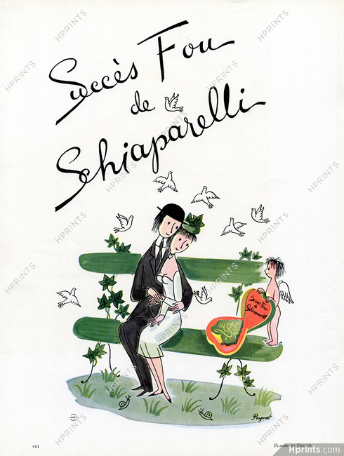 Schiaparelli (Perfumes) 1955 Succès Fou, Lovers, Raymond Peynet