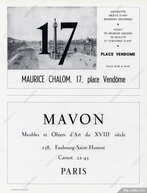 Maurice Chalom (Decorator) 1958 Place Vendôme