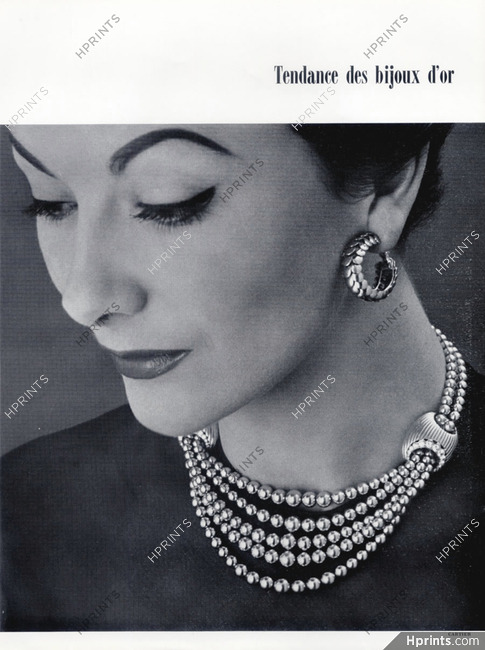 Cartier 1953 Gold Necklace, Earrings