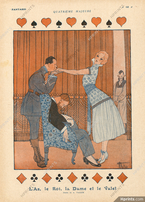 Armand Vallée 1917 ''L'As, le Roi, la Dame et le Valet'' Elegant