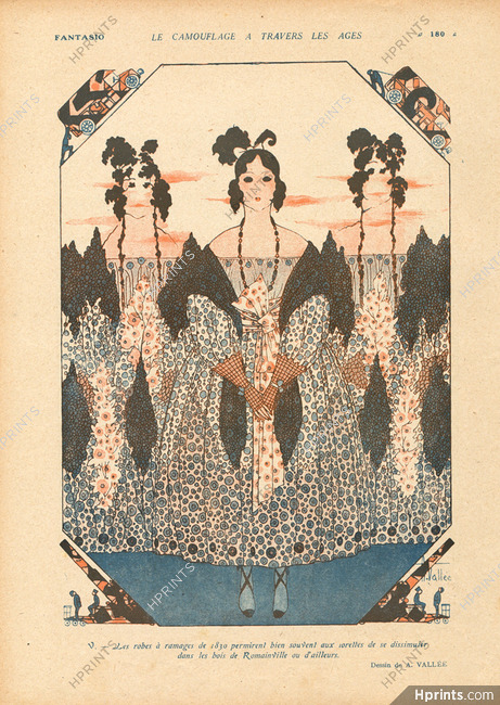 Armand Vallée 1918 ''Le camouflage à travers les âges'' Flowered dresses, Lorettes, Courtesans