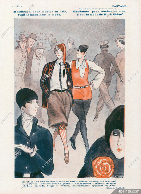 Armand Vallée 1927 New Fashion, Beret, Silk Stockings, Ruth Elder (Aviator)