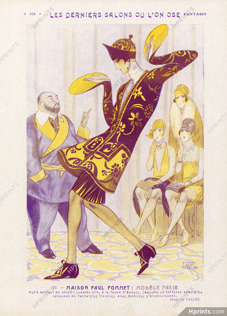 Armand Vallée 1926 New Fashion Show, Paul Poiret Caricature
