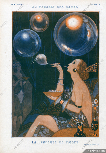 Armand Vallée 1922 The thrower of Soap Bubbles, Sexy Girl