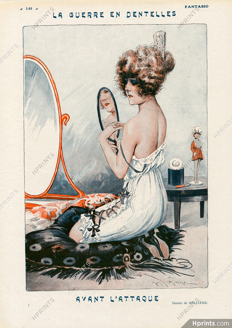 La Guerre en Dentelles, 1923 - Maurice Millière Sexy Looking Girl, Babydoll Nightie, Doll