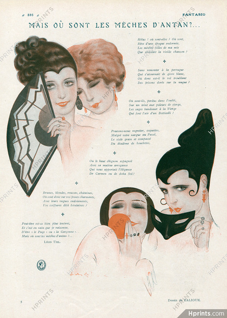 Sacha Zaliouk 1925 Hairstyles, Fan, Carnival mask