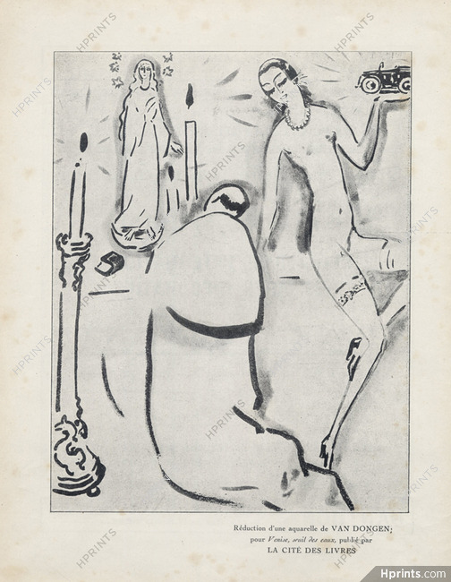 Kees Van Dongen 1925 "Venise, Seuil des Eaux"