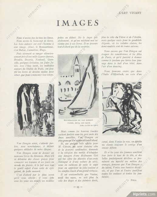 Kees Van Dongen 1925 Illustrations "Venise, Seuil des Eaux"