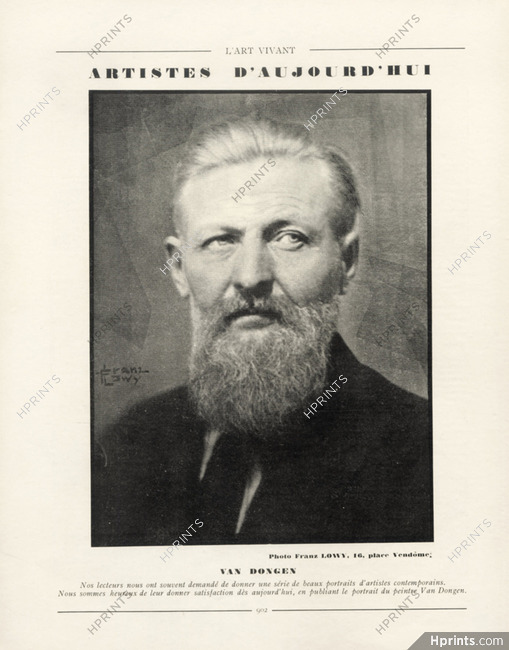 Kees Van Dongen 1927 Portrait, Photo Franz Lowy