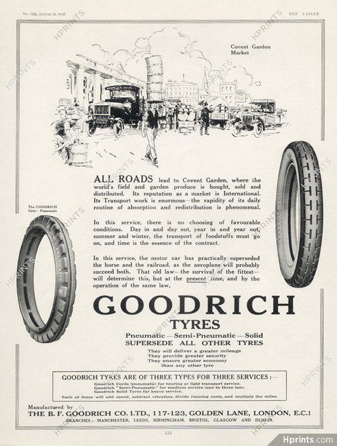Goodrich (Tyres) 1923 Covent Garden Market