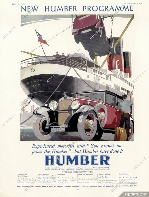 Humber 1931 Car, Transatlantic Liner