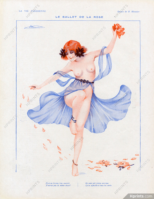 Suzanne Meunier 1916 "Le Ballet de la rose" Dancer nude