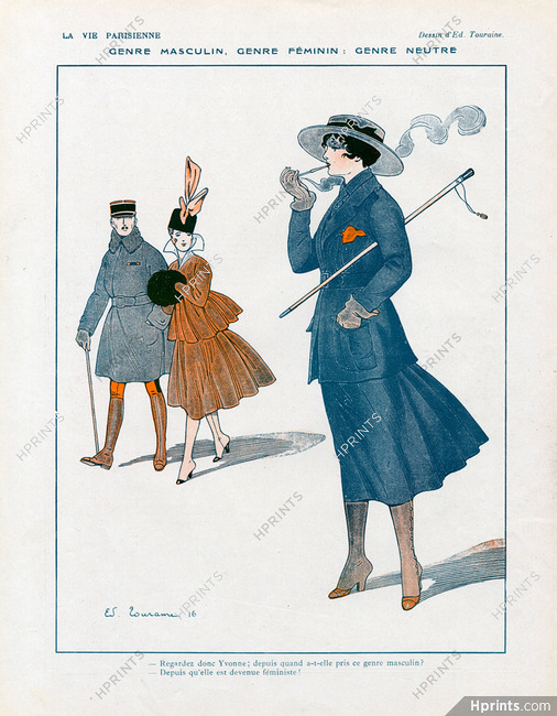 Edouard Touraine 1916 Woman Dressed as Men. Feminist