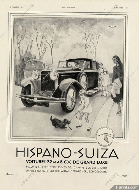 Hispano Suiza 1931 Nurse Children Dog Léon Fauret