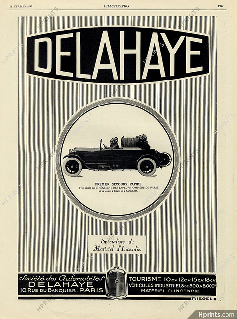Delahaye 1927 Fire truck, Sapeurs-pompiers