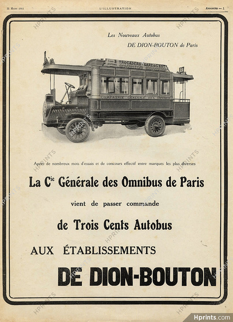 De Dion-Bouton 1911 Omnibus de Paris Autobus
