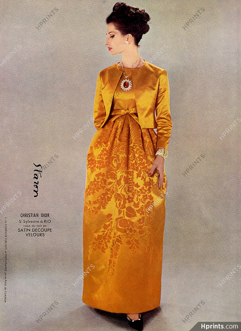 Christian Dior 1962 Evening Gown, Staron  Clipping