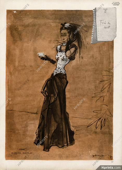 Marcel Rochas 1946 Evening Gown Demachy